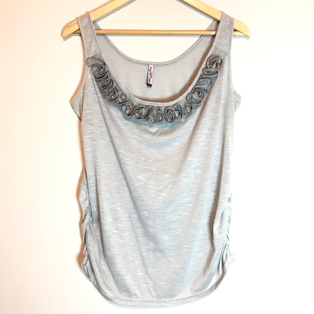 Mom's the Word Scoop Neck Maternity Camisole Stretch Tank Top Floral Zip Details